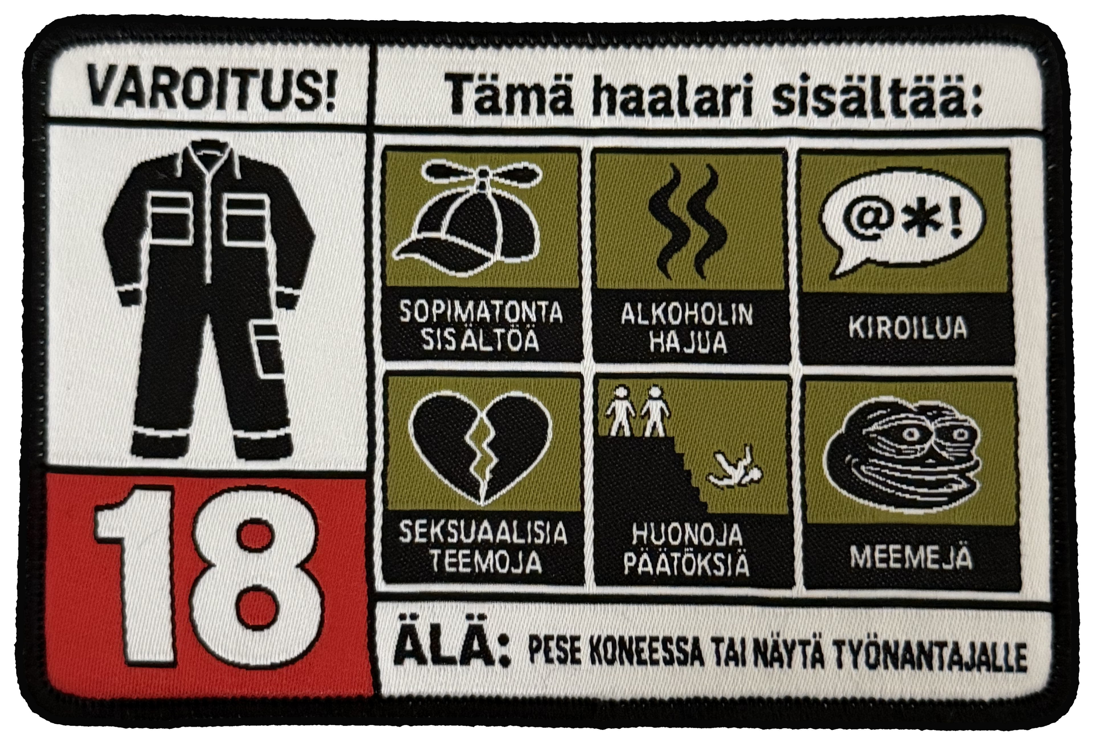 Haalareiden varoitus