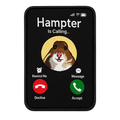 Hampter is calling -meemihaalarimerkki hamsterikuvalla