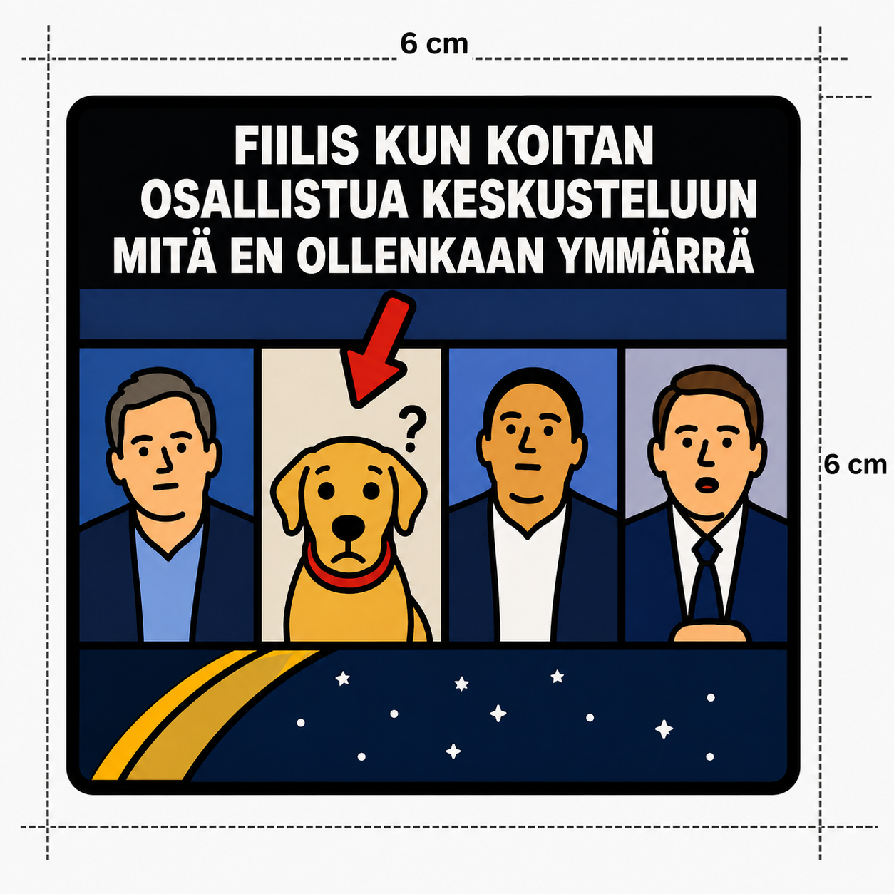 Painettu haalarimerkki